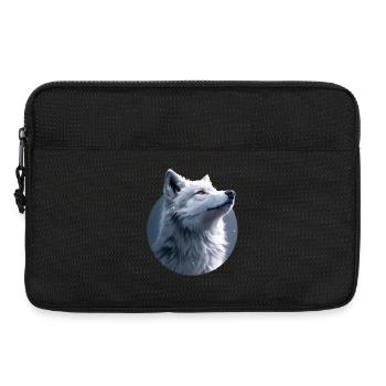Weißer Wolf Illustration - Laptoptasche 13" - Schwarz - Vorne