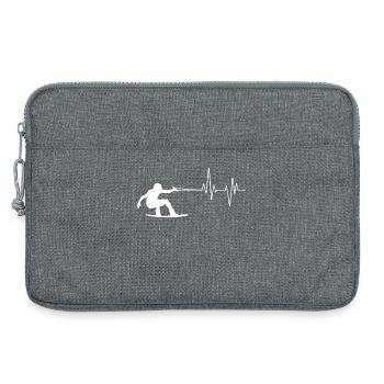 Wakeboard, Cascade, Kitesurfer, Surf, Sports nautiques - Sacoche pour ordinateur portable 13 pouces - gris chiné - Devant