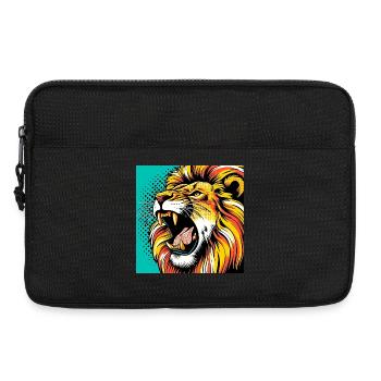 Lion Pop Art - Laptop bag 13" - black - Front