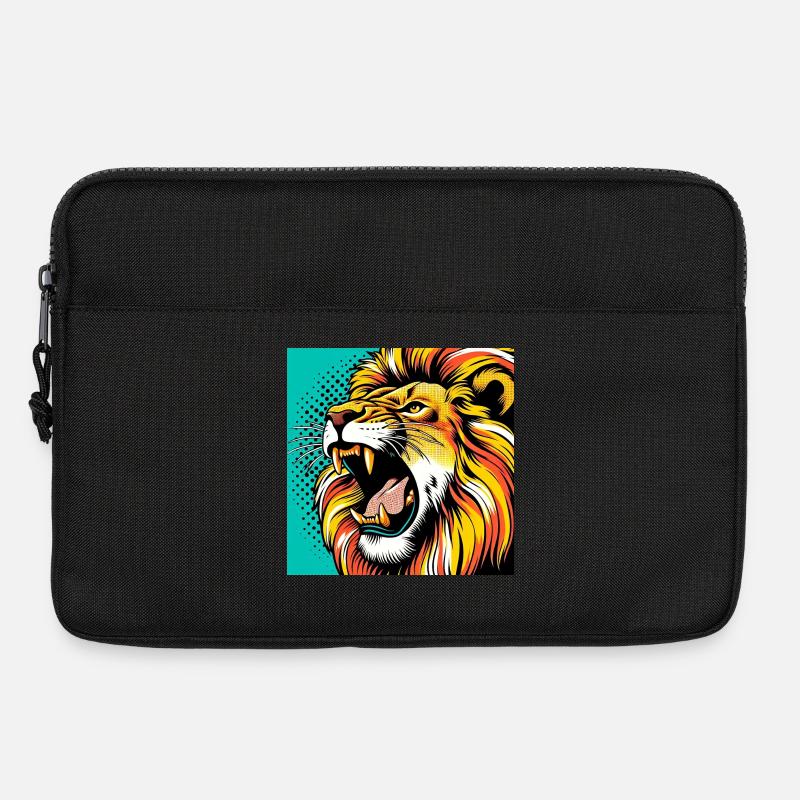 Löwe Pop Art - Laptoptasche 13" - Schwarz