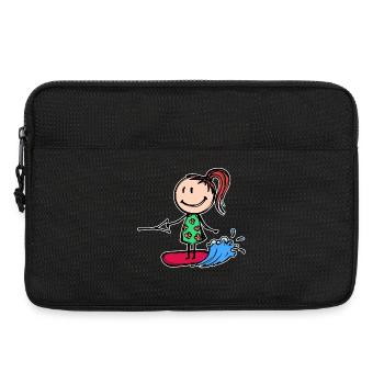 Surfboard Wakeboard Welle Wellenreiten Wassersport - Laptoptasche 13" - Schwarz - Vorne