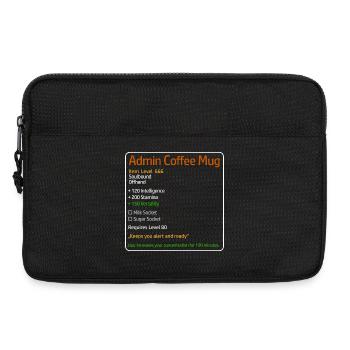 Admin Tasse à café avec statistiques - Sacoche pour ordinateur portable 13 pouces - noir - Devant