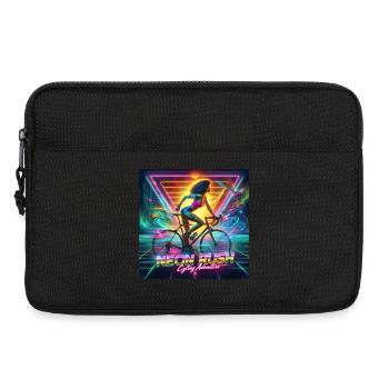 Neon Rush - Girl cycling 80s style poster - Laptop bag 13" - black - Front