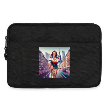 Warsaw Cycling Retro Girl Iconic style of the 80s - Laptop bag 13" - black - Front