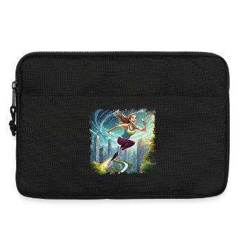 Sportliche Frau | running women - Laptoptasche 13" - Schwarz - Vorne