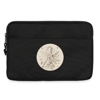 Botanical femininity in an ornamental circle - Laptop bag 13" - black - Front