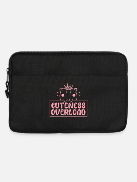 Katze in Pink und mit Krone, Cuteness Overload - Laptoptasche 13" - Schwarz