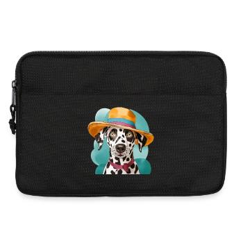 lustiger Dalmatiner mit hut - Laptoptasche 13" - Schwarz - Vorne