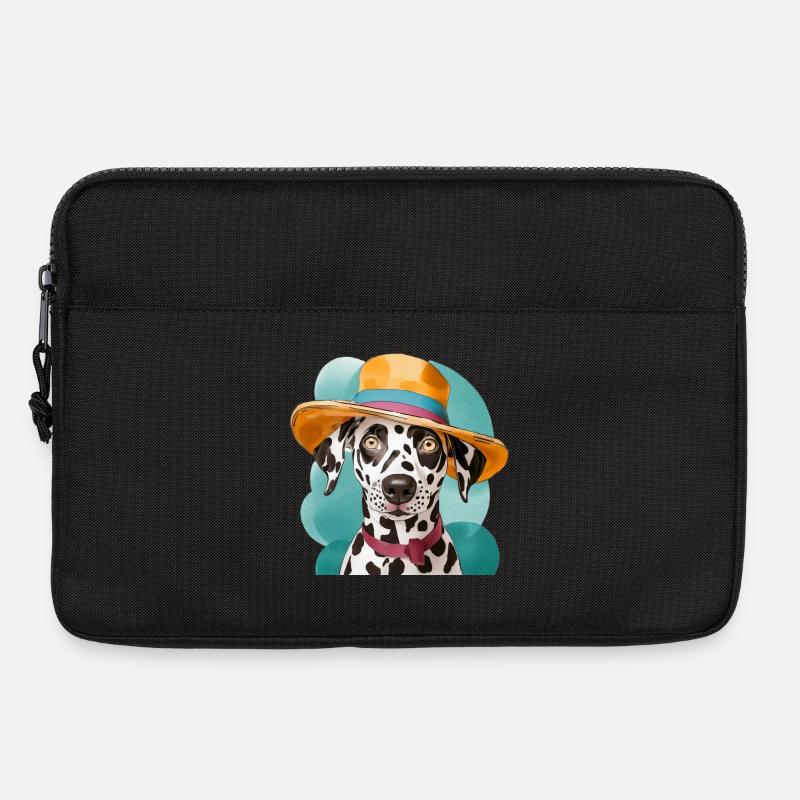 lustiger Dalmatiner mit hut - Laptoptasche 13" - Schwarz
