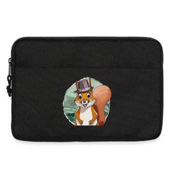 lustiges Eichhörnchen mit hut - Laptoptasche 13" - Schwarz - Vorne
