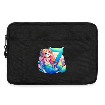 7 ans sirène doux cadeau d’anniversaire - Sacoche pour ordinateur portable 13 pouces - noir - Devant