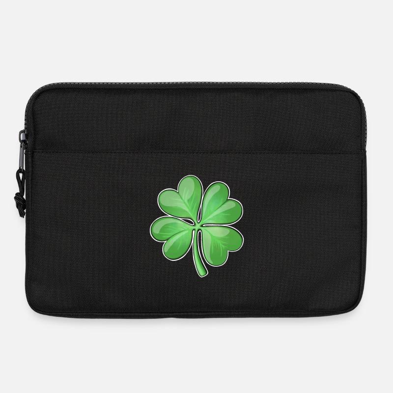Vibrant Four-Leaf Clover Design - Laptop bag 13" - black