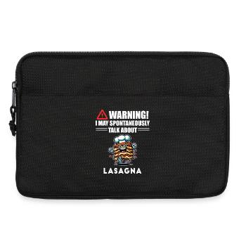 Warning! I could talk about lasagna spontaneously - Laptop bag 13" - black - Front