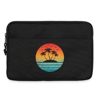 Tropischer Sonnenuntergang auf Round Palm Island - Laptoptasche 13" - Schwarz - Vorne