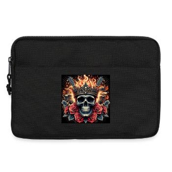 Burning Skull - Laptop bag 13" - black - Front