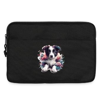 Border Collie Welpe süß intelligent Hund Geschenk - Laptoptasche 13" - Schwarz - Vorne