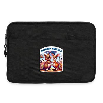 Australian kangaroo and quokka design - Laptop bag 13" - black - Front