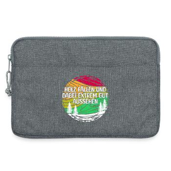 Bûcheron Woodland bois déclaration bois arbre de menuiserie - Sacoche pour ordinateur portable 13 pouces - gris chiné - Devant
