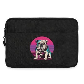 Retro Bulldog Illustration - Laptoptasche 13" - Schwarz - Vorne