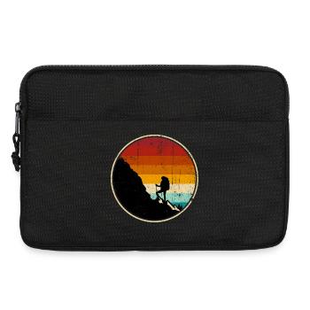Climber at Sunset Retro Circle - Laptop bag 13" - black - Front