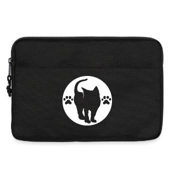 Cat Logo, Paw Symbol, Crest Emblem, Graphic icon - Laptop bag 13" - black - Front