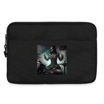Female Drummer - Laptop bag 13" - black - Front