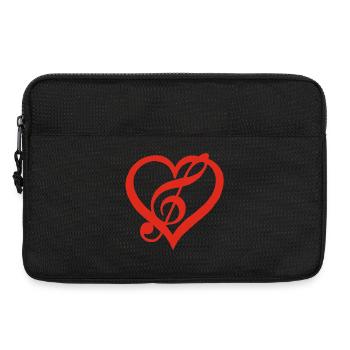 Musik im Herzen (Rot) - Laptoptasche 13" - Schwarz - Vorne