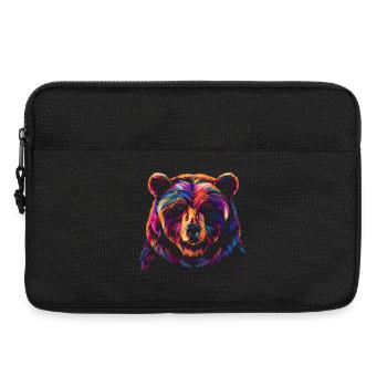 Colorful Bear Illustration - Laptop bag 13" - black - Front