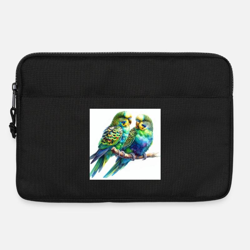 Aquarellsittiche - Laptoptasche 13" - Schwarz