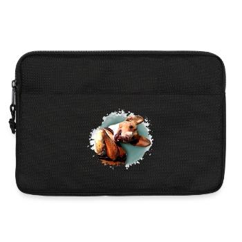 Lustiger Hund Jagdhund khaki - Aquarell Design  - Laptoptasche 13" - Schwarz - Vorne