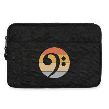 retro guitar bass bass clef vintage guitarist - Laptop bag 13" - black - Front