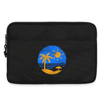 Vintage Beach Blue Orange - Laptop bag 13" - black - Front