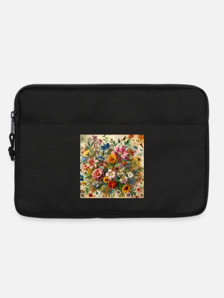Blumen - Laptoptasche 13" - Schwarz