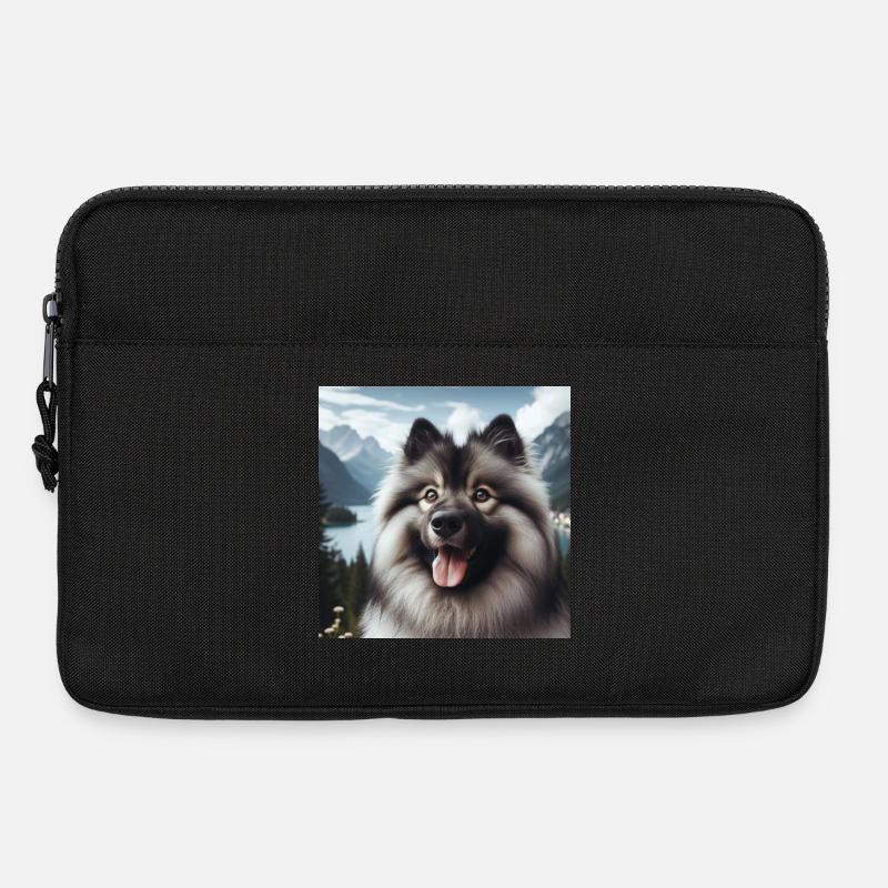 Fröhlicher Wolfspitz - Laptoptasche 13" - Schwarz