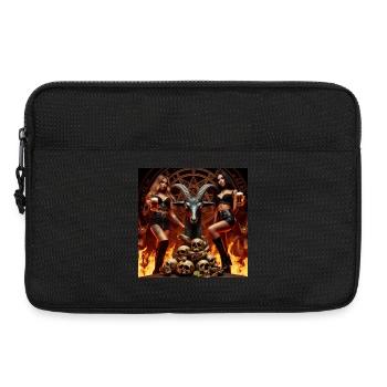 Bier-Metalheads in der Unterwelt - Laptoptasche 13" - Schwarz - Vorne