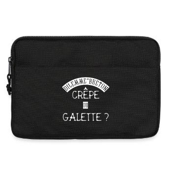 Crêpe ou Galette ? – Débat Foodie Breton - Sacoche pour ordinateur portable 13 pouces - noir - Devant