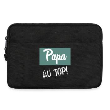 FÊTE DES PÈRES. BONNE FÊTE PAPA. PAPA. BONNE FÊTE. - Sacoche pour ordinateur portable 13 pouces - noir - Devant