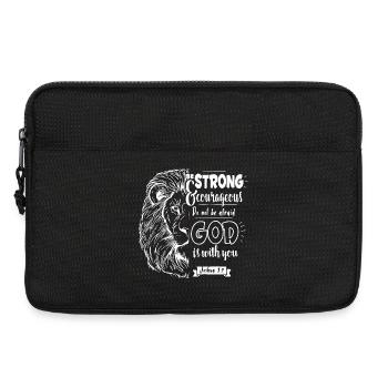 Joshua 1 9 - Be strong and courageous - Laptop bag 13" - black - Front