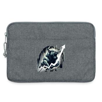 Taurus Bull Stocks Geometry Wall Street Gift - Laptop bag 13" - heather grey - Front