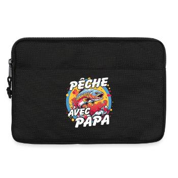 Pêche avec papa - Sacoche pour ordinateur portable 13 pouces - noir - Devant