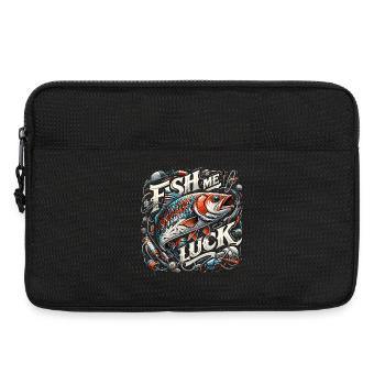 Fish Me Lucky Fishing Gift - Laptop bag 13" - black - Front
