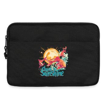 À la poursuite du soleil, Poissons, le soleil dans un style rétro - Sacoche pour ordinateur portable 13 pouces - noir - Devant