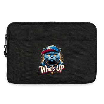 BKH Britisch Kurzhaar Blue Katze Gangsta Geschenk - Laptoptasche 13" - Schwarz - Vorne