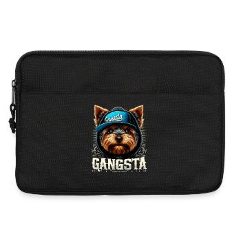 Yorkshire Terrier Yorkie Gangsta Gangster Dog - Laptop bag 13" - black - Front