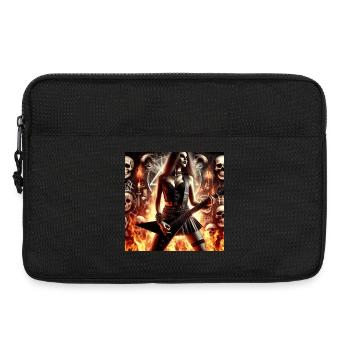 Metalhead, fire and skulls - Laptop bag 13" - black - Front
