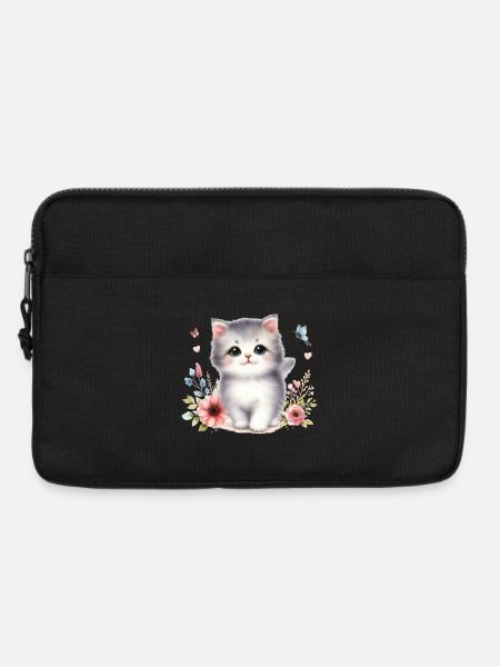 Süße Katze - Laptoptasche 13" - Schwarz
