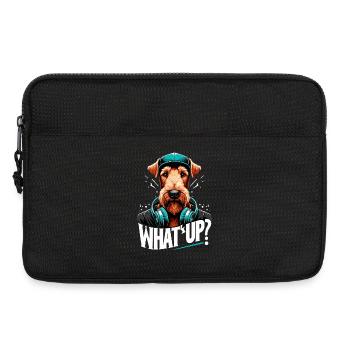Irish Terrier Was geht ab Gangsta Hund Geschenk - Laptoptasche 13" - Schwarz - Vorne