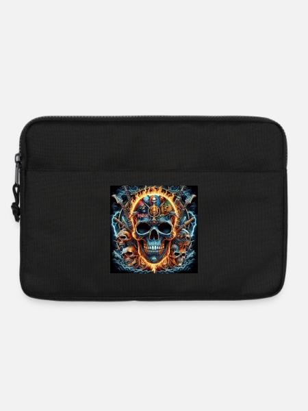 Heavy Metal Schädel - Laptoptasche 13" - Schwarz