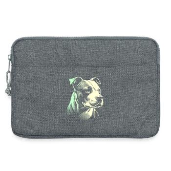 Staffordshire geometric bull terrier, staffy - Laptop bag 13" - heather grey - Front
