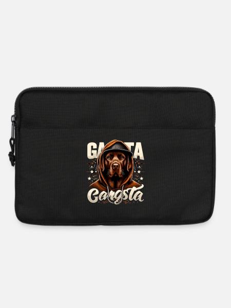 Brauner Labrador Gangster Leben Hund Geschenk - Laptoptasche 13" - Schwarz